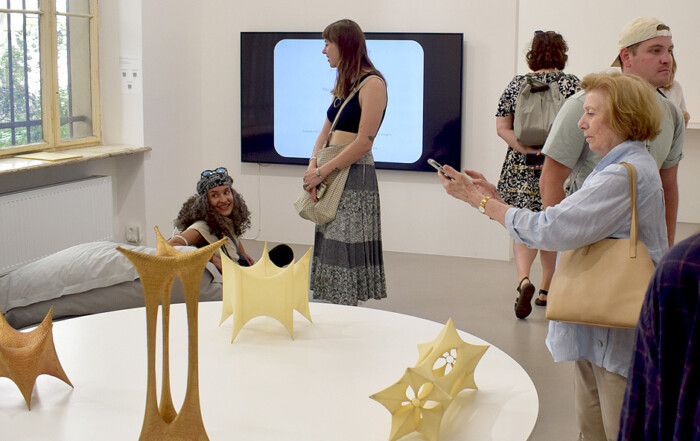 Besuch LUNA KINO von Pauline Curnier Jardin, UTILITY FOR THE SOUL von Aleksandra Kasuba & HAY CUERPOS CANSADOS POR EL VIAJE QUE BUSCAN ENRAIZARSE von Sofía Salazar Rosales bei ChertLüdde