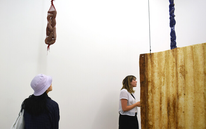 Besuch LUNA KINO von Pauline Curnier Jardin, UTILITY FOR THE SOUL von Aleksandra Kasuba & HAY CUERPOS CANSADOS POR EL VIAJE QUE BUSCAN ENRAIZARSE von Sofía Salazar Rosales bei ChertLüdde